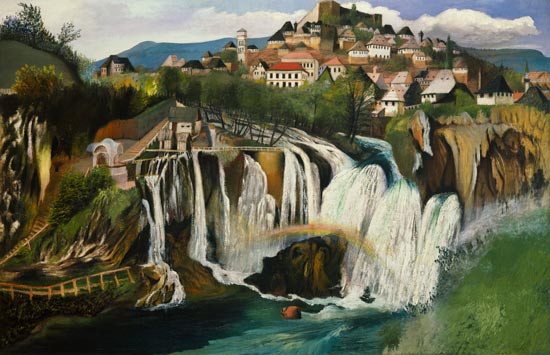 WikiOO.org - Encyclopedia of Fine Arts - Målning, konstverk Tivadar Kosztka Csontváry - The Waterfall Of Jajce