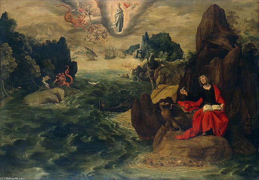 Wikioo.org - The Encyclopedia of Fine Arts - Painting, Artwork by Tobias Verhaecht - Landscape With St John The Evangelist