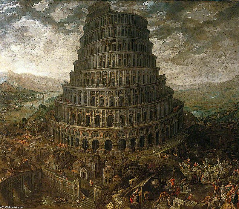 WikiOO.org - Εγκυκλοπαίδεια Καλών Τεχνών - Ζωγραφική, έργα τέχνης Tobias Verhaecht - The Tower Of Babel