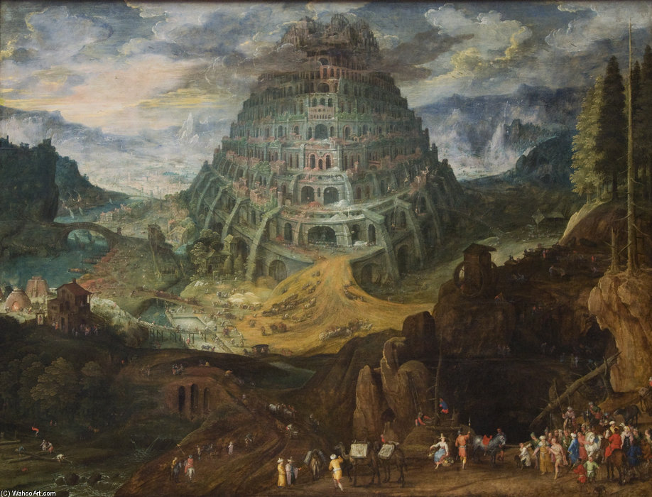 WikiOO.org - Encyclopedia of Fine Arts - Lukisan, Artwork Tobias Verhaecht - Tower Of Babel