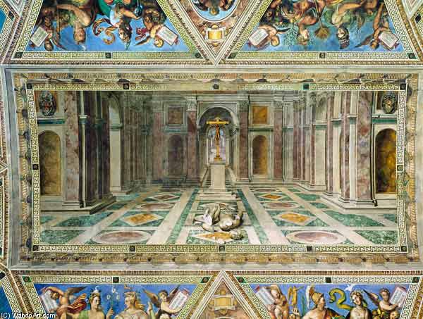 WikiOO.org - Encyclopedia of Fine Arts - Lukisan, Artwork Tommaso Laureti Siciliano - Triumph Of Christianity, From The Raphael Rooms