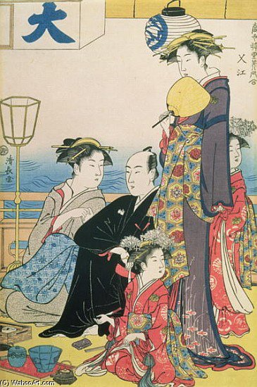 WikiOO.org - Encyclopedia of Fine Arts - Maalaus, taideteos Torii Kiyonaga - Women Of The Gay Quarters