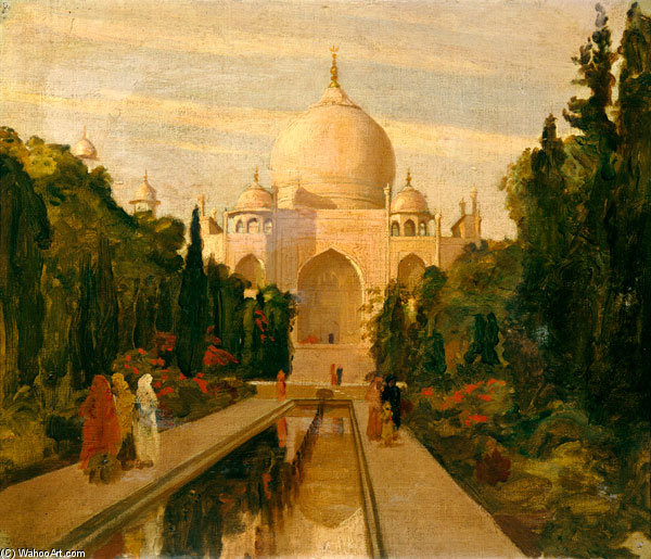 Wikioo.org - The Encyclopedia of Fine Arts - Painting, Artwork by Valentine Cameron Prinsep - The Taj Mahal
