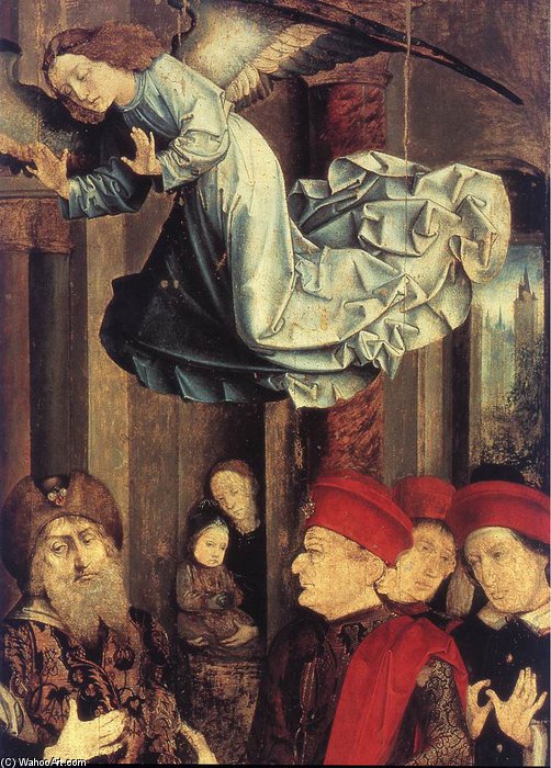 Wikioo.org – L'Enciclopedia delle Belle Arti - Pittura, Opere di Justus Van Gent (Joos Van Wassenhove) - il `institution` del eucaristia dettaglio