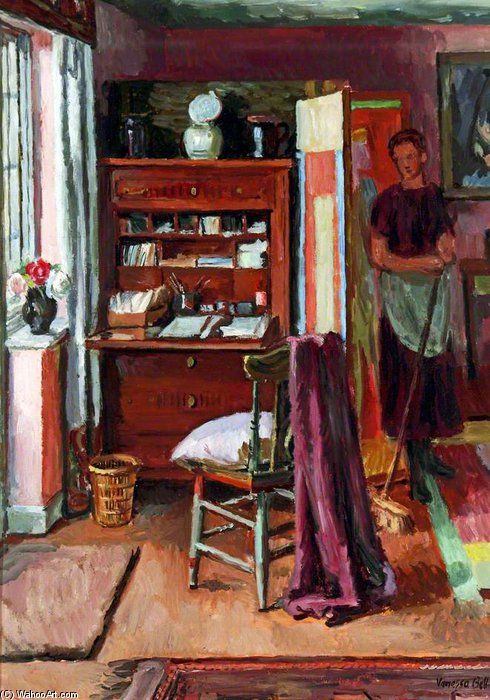 Wikioo.org - Bách khoa toàn thư về mỹ thuật - Vẽ tranh, Tác phẩm nghệ thuật Vanessa Bell - Interior With A Housemaid
