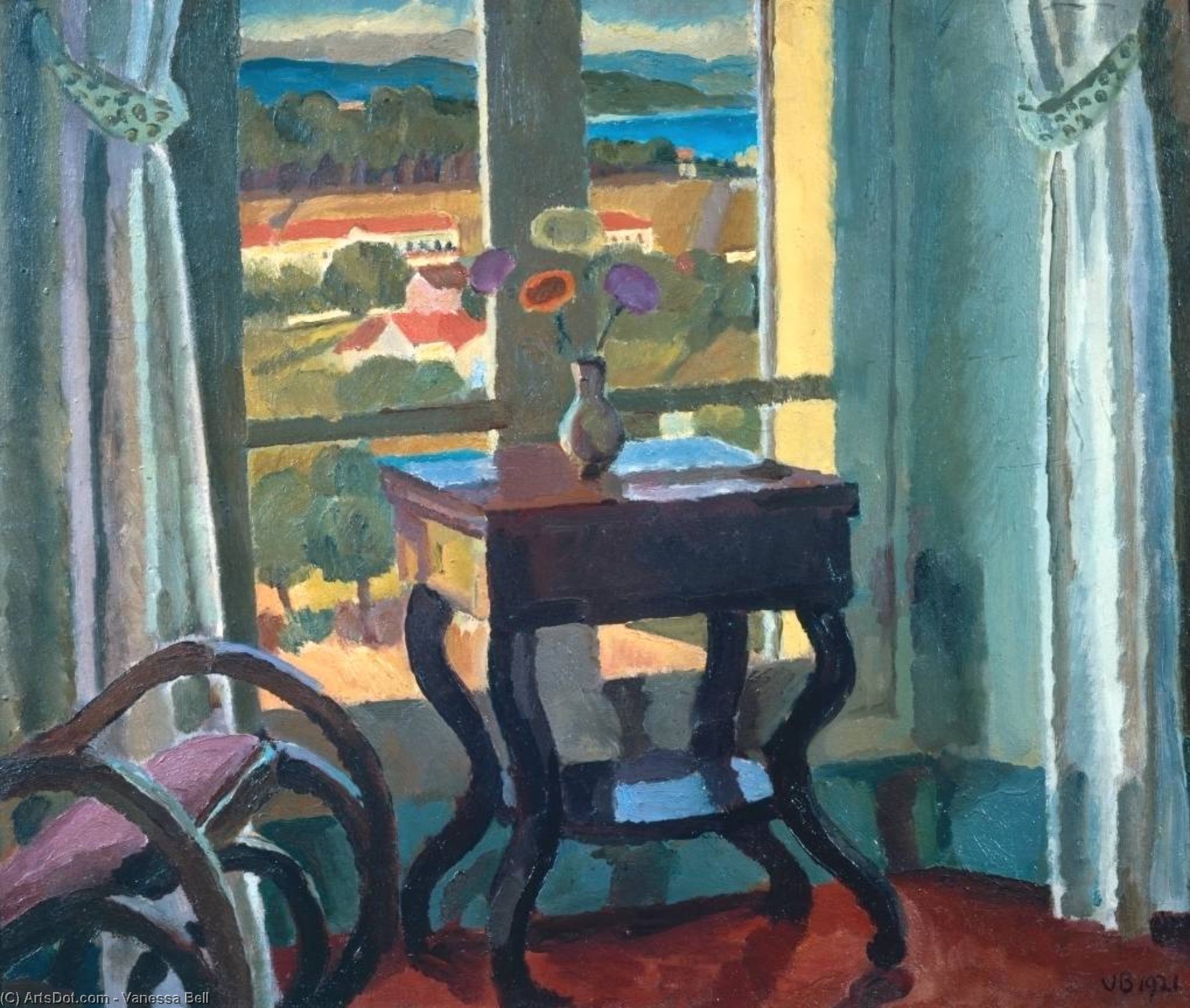 WikiOO.org - Encyclopedia of Fine Arts - Malba, Artwork Vanessa Bell - Interior With A Table