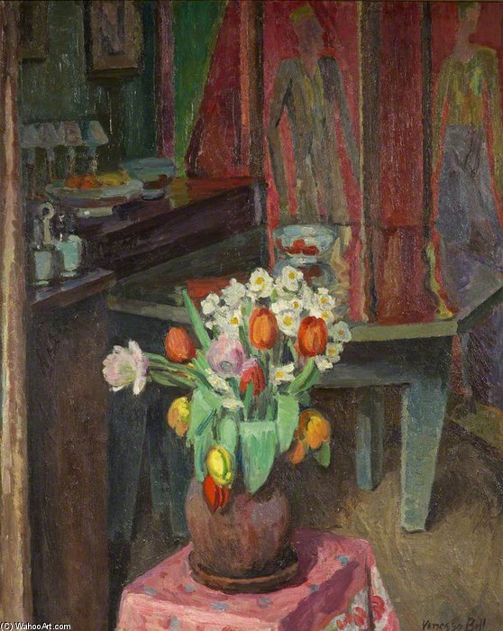 Wikioo.org - The Encyclopedia of Fine Arts - Painting, Artwork by Vanessa Bell - Interior, 8 Fitzroy Street