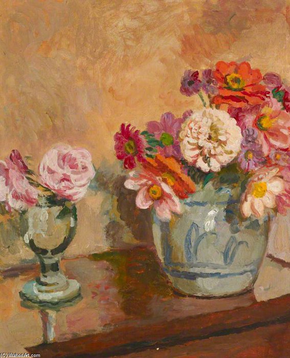 Wikioo.org - The Encyclopedia of Fine Arts - Painting, Artwork by Vanessa Bell - Jug Of Flowers