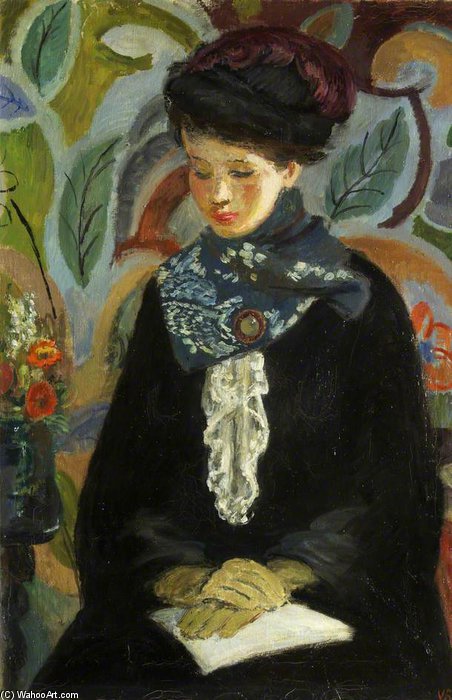 Wikioo.org - The Encyclopedia of Fine Arts - Painting, Artwork by Vanessa Bell - Lady With A Book