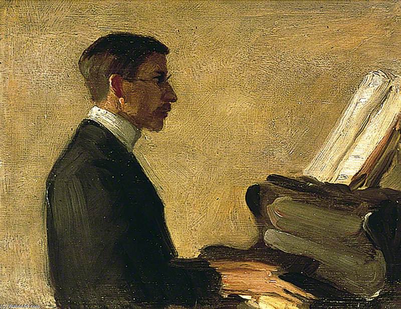 Wikioo.org - The Encyclopedia of Fine Arts - Painting, Artwork by Vanessa Bell - Saxon Sydney-turner At The Piano
