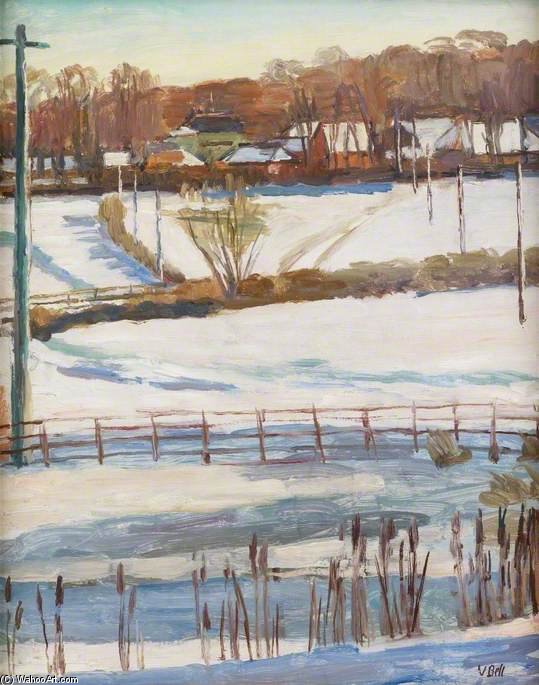 WikiOO.org - Encyclopedia of Fine Arts - Schilderen, Artwork Vanessa Bell - Snow At Tilton