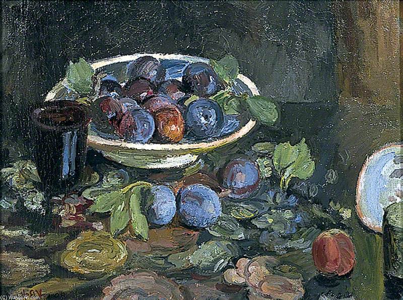 Wikioo.org - The Encyclopedia of Fine Arts - Painting, Artwork by Vanessa Bell - Still Life Of Plums