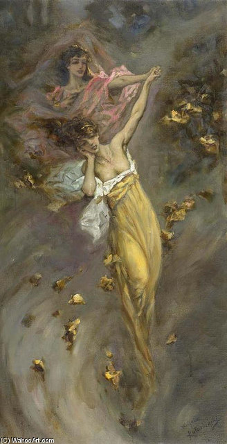 Wikioo.org - The Encyclopedia of Fine Arts - Painting, Artwork by Vasily Alexandrovich Kotarbinsky - The Dance Of Leaves