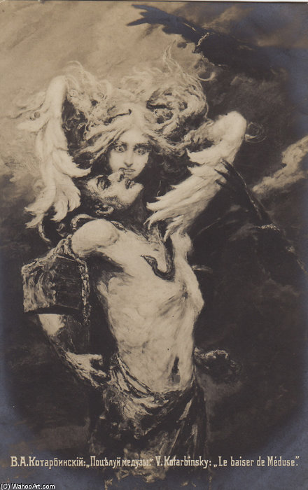 Wikioo.org - สารานุกรมวิจิตรศิลป์ - จิตรกรรม Vasily Alexandrovich Kotarbinsky - The Kiss Of Medusa