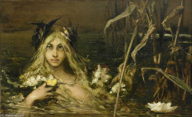 Wikioo.org - The Encyclopedia of Fine Arts - Painting, Artwork by Vasily Alexandrovich Kotarbinsky - Water Nymph