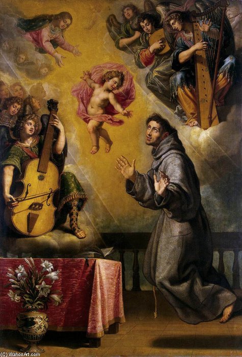Wikioo.org - The Encyclopedia of Fine Arts - Painting, Artwork by Vicente Carducho - The Vision Of St Anthony Of Padua