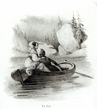 WikiOO.org - Енциклопедія образотворчого мистецтва - Живопис, Картини
 Jean Victor Adam - Alphonse De Lamartine And Elvire On The Lake