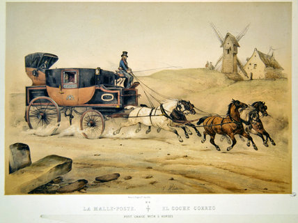 Wikioo.org - The Encyclopedia of Fine Arts - Painting, Artwork by Jean Victor Adam - The Mail Coach