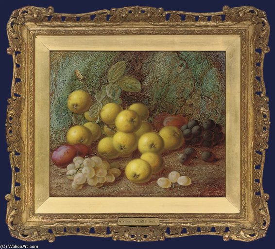 Wikioo.org - The Encyclopedia of Fine Arts - Painting, Artwork by Vincent Clare - Greengages, Plums And Grapes