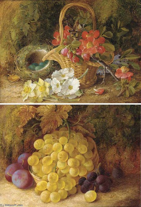 WikiOO.org - Güzel Sanatlar Ansiklopedisi - Resim, Resimler Vincent Clare - May Blossom In A Wicker Basket