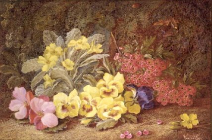 WikiOO.org - Encyclopedia of Fine Arts - Maľba, Artwork Vincent Clare - Roses And Primroses
