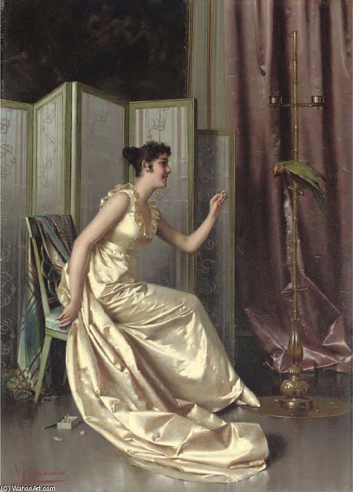 Wikioo.org - The Encyclopedia of Fine Arts - Painting, Artwork by Vittorio Reggianini - A Feathered Friend