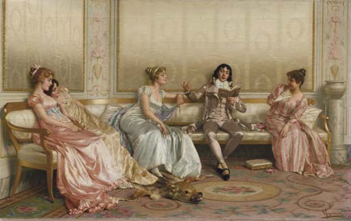 Wikioo.org - The Encyclopedia of Fine Arts - Painting, Artwork by Vittorio Reggianini - La Lettura