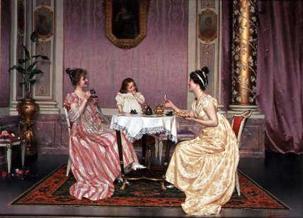 Wikioo.org - The Encyclopedia of Fine Arts - Painting, Artwork by Vittorio Reggianini - The Tea Party