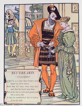 Wikioo.org - The Encyclopedia of Fine Arts - Painting, Artwork by Walter Crane - Bluebeard And His Wife