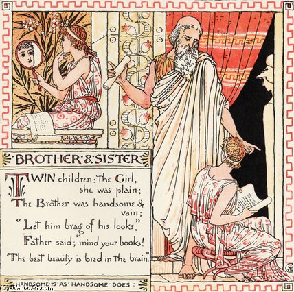 Wikioo.org - The Encyclopedia of Fine Arts - Painting, Artwork by Walter Crane - Brother And Sister