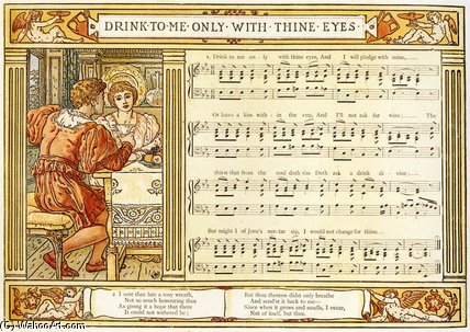 WikiOO.org - Encyclopedia of Fine Arts - Schilderen, Artwork Walter Crane - Drink To Me Only With Thine Eyes