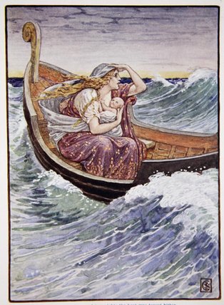 Wikioo.org - The Encyclopedia of Fine Arts - Painting, Artwork by Walter Crane - For Two Days And Two Nights The Boat Was Tossed