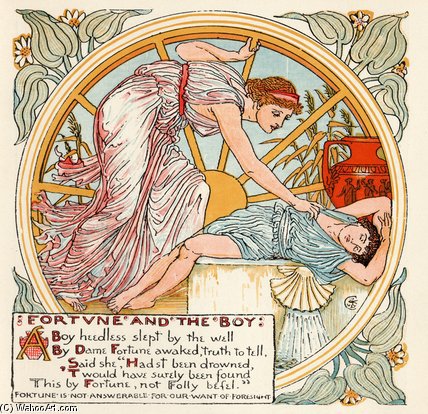 Wikioo.org - The Encyclopedia of Fine Arts - Painting, Artwork by Walter Crane - Fortune And The Boy