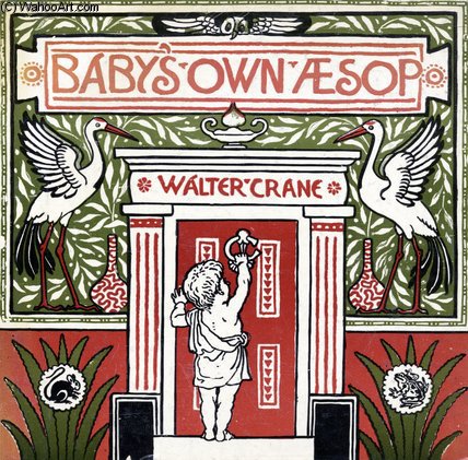 Wikioo.org – La Enciclopedia de las Bellas Artes - Pintura, Obras de arte de Walter Crane - Portada de propio Esopo del bebé