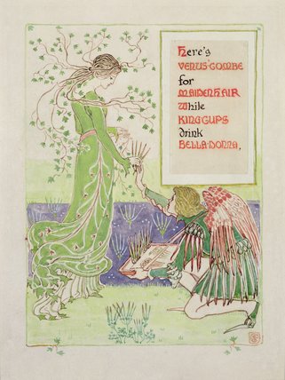 Wikioo.org - The Encyclopedia of Fine Arts - Painting, Artwork by Walter Crane - Here's Venus' Combe For Maidenhair