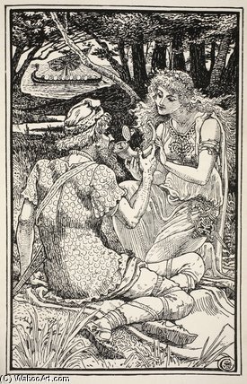 Wikioo.org - The Encyclopedia of Fine Arts - Painting, Artwork by Walter Crane - I Have Drink Here Worthier Of A Hero