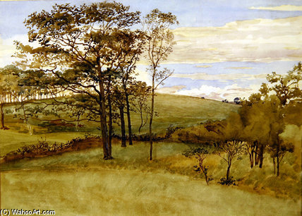 Wikioo.org - The Encyclopedia of Fine Arts - Painting, Artwork by Walter Crane - Late Summer Landscape