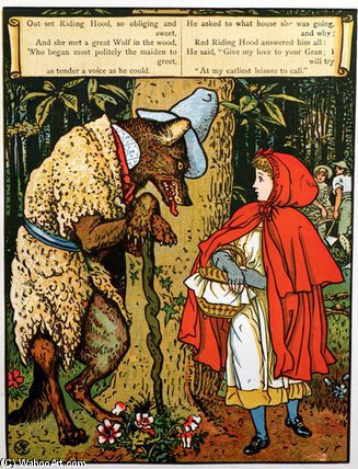 WikiOO.org - Encyclopedia of Fine Arts - Malba, Artwork Walter Crane - Little Red Riding Hood -
