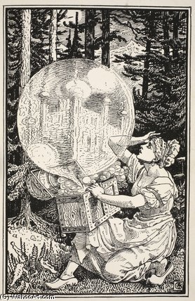 Wikioo.org – La Enciclopedia de las Bellas Artes - Pintura, Obras de arte de Walter Crane - Salió una cúpula de cristal como un jabón de burbujas