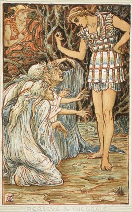 Wikioo.org - The Encyclopedia of Fine Arts - Painting, Artwork by Walter Crane - Perseus And The Graia