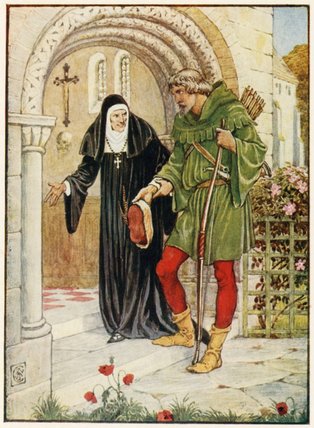Wikioo.org - The Encyclopedia of Fine Arts - Painting, Artwork by Walter Crane - Robin Hood Coming To Kirklees Hall