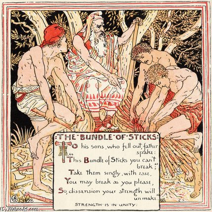 Wikioo.org - The Encyclopedia of Fine Arts - Painting, Artwork by Walter Crane - The Bundle Of Sticks