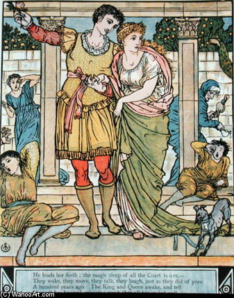 WikiOO.org - Encyclopedia of Fine Arts - Maleri, Artwork Walter Crane - The Prince Rescuing The Princess