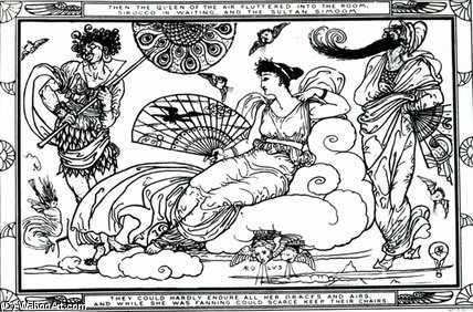 Wikioo.org - The Encyclopedia of Fine Arts - Painting, Artwork by Walter Crane - Then The Queen Of The Air Fluttered