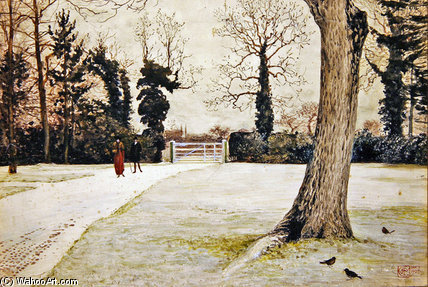 Wikioo.org - The Encyclopedia of Fine Arts - Painting, Artwork by Walter Crane - Yew Tree Farm, Brundish Farm