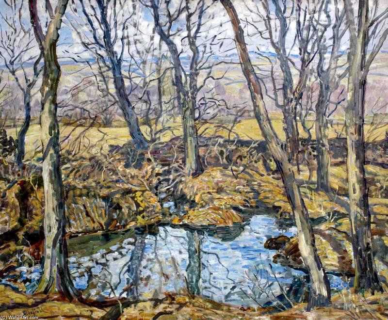 Wikioo.org - The Encyclopedia of Fine Arts - Painting, Artwork by Walter Elmer Schofield - Godolphin Pond In Autumn