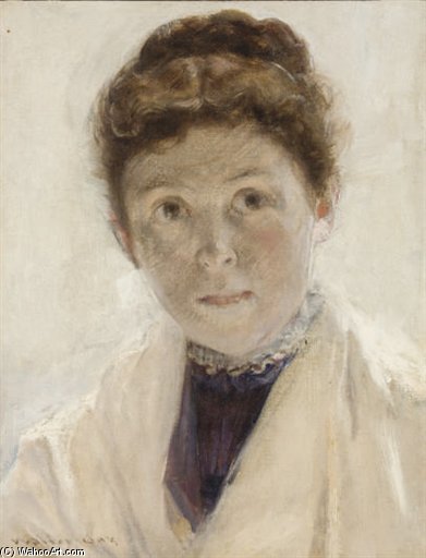 WikiOO.org - Enciklopedija dailės - Tapyba, meno kuriniai Walter Gay - Portrait De Femme Au Châle Blanc