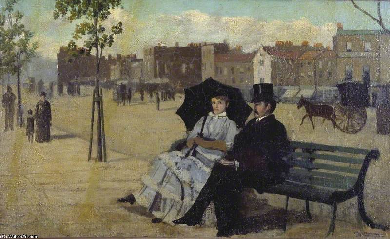 Wikioo.org - The Encyclopedia of Fine Arts - Painting, Artwork by Walter Greaves - And Alice Greaves On The Embankment