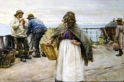 Wikioo.org - The Encyclopedia of Fine Arts - Painting, Artwork by Walter Langley - Newlyn High Street