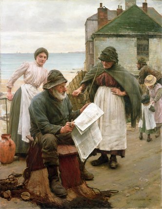 WikiOO.org - Enciklopedija dailės - Tapyba, meno kuriniai Walter Langley - When The Boats Are Away